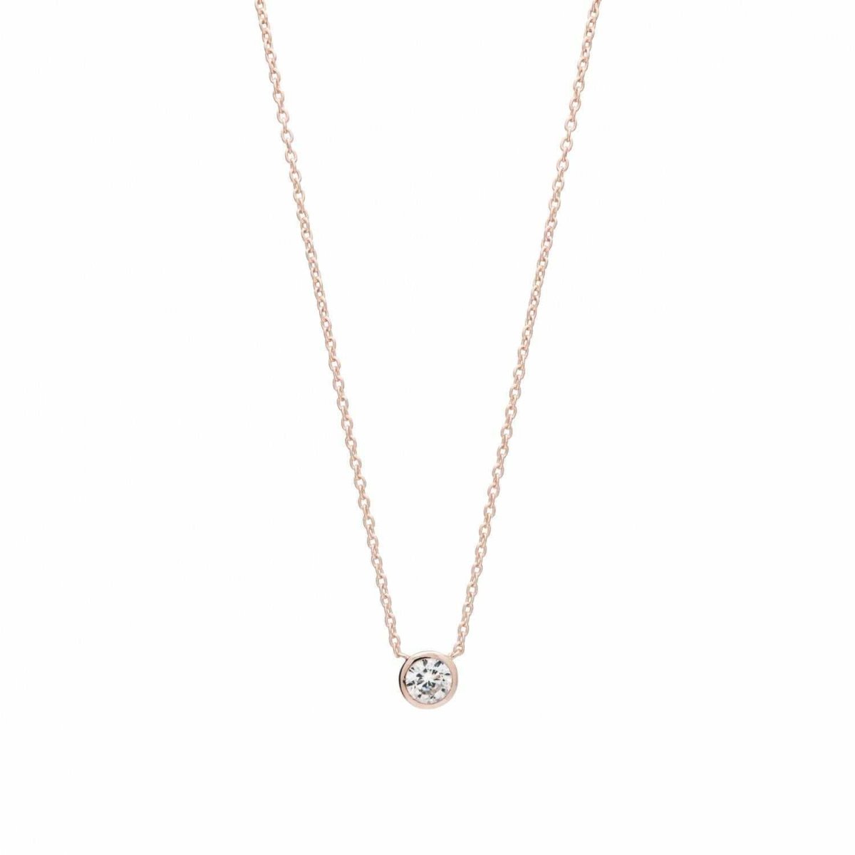 Colgantes pequeños diseño de chatón central oro rosa-LINEARGENT