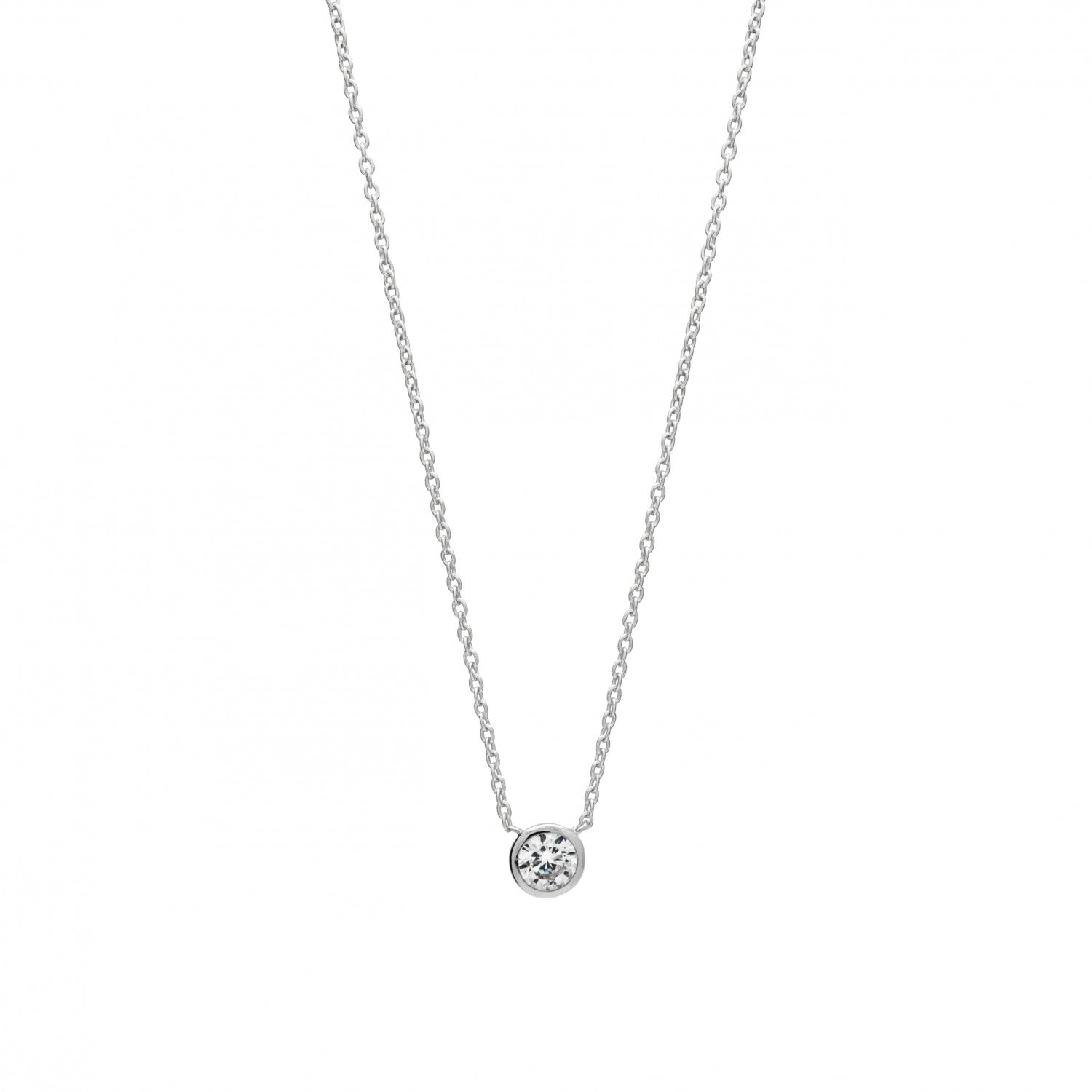 Colgantes pequeños diseño de chatón central plateado-LINEARGENT