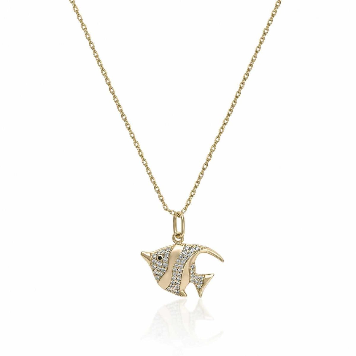 Collares con colgantes diseño de pez con circonitas-LINEARGENT
