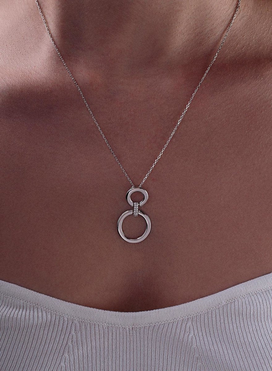 Collares con colgantes doble diseño circular-LINEARGENT