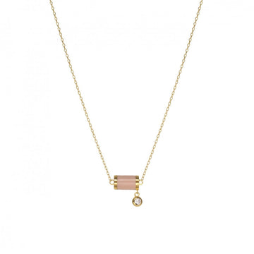 Collares con colgantes motivo central en tono rosa y circonita a modo de charm