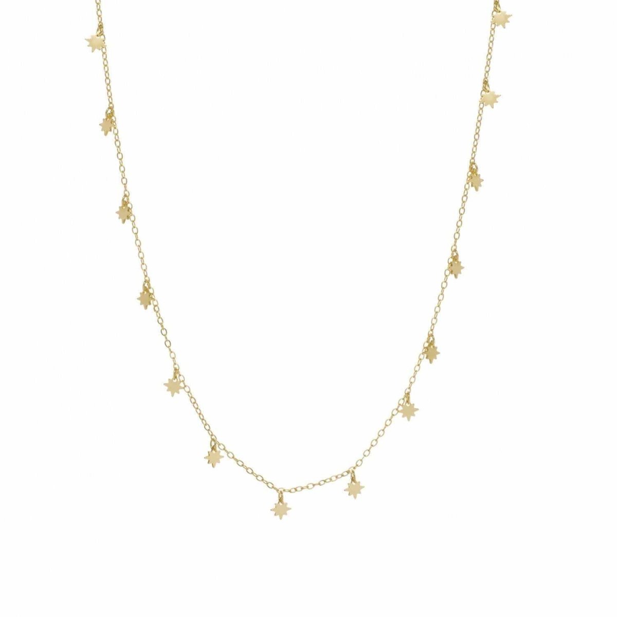 Collares con colgantes plata baño oro mini estrellas-LINEARGENT
