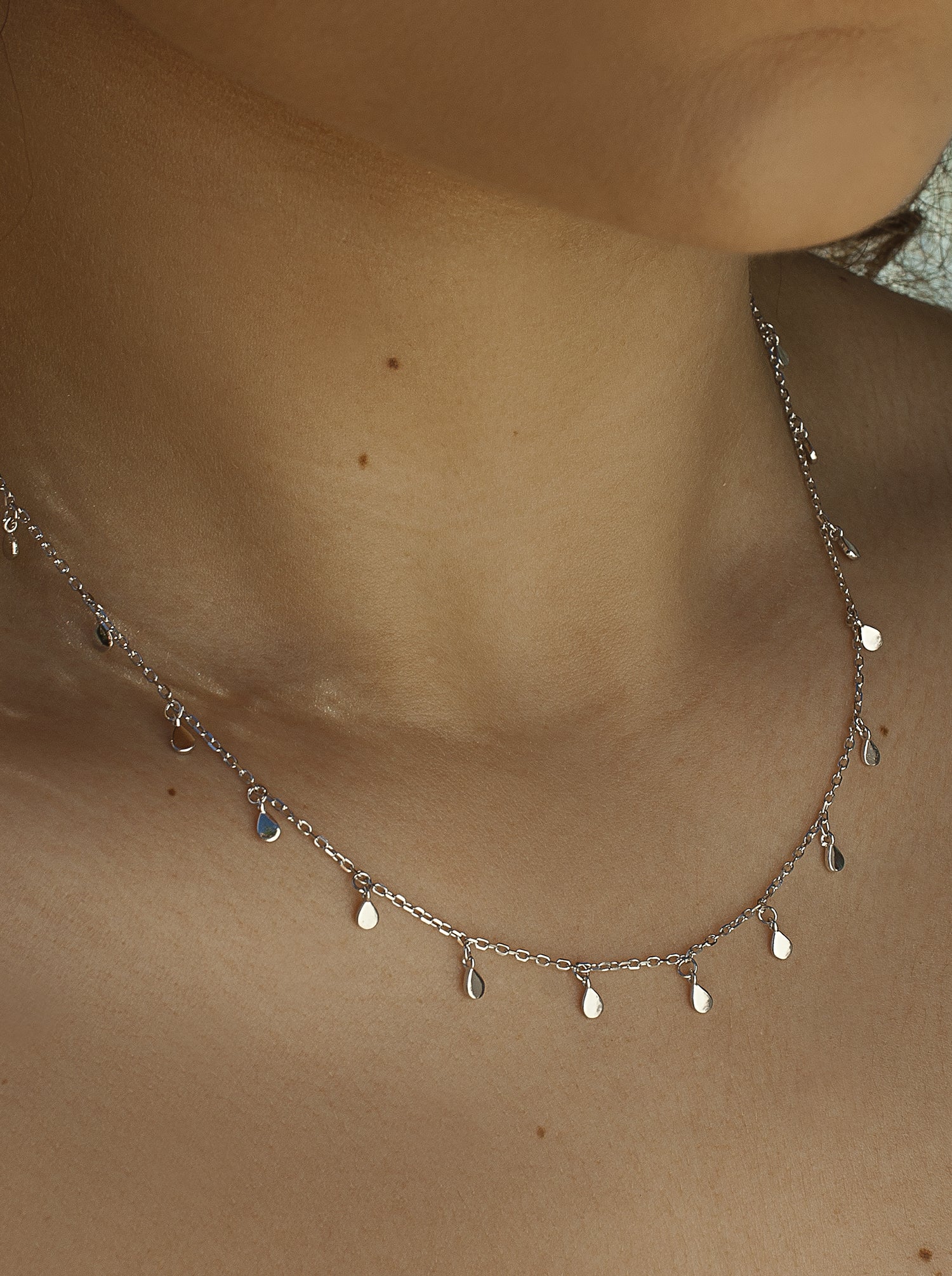 Collares con colgantes plata diseño mini lágrimas-LINEARGENT