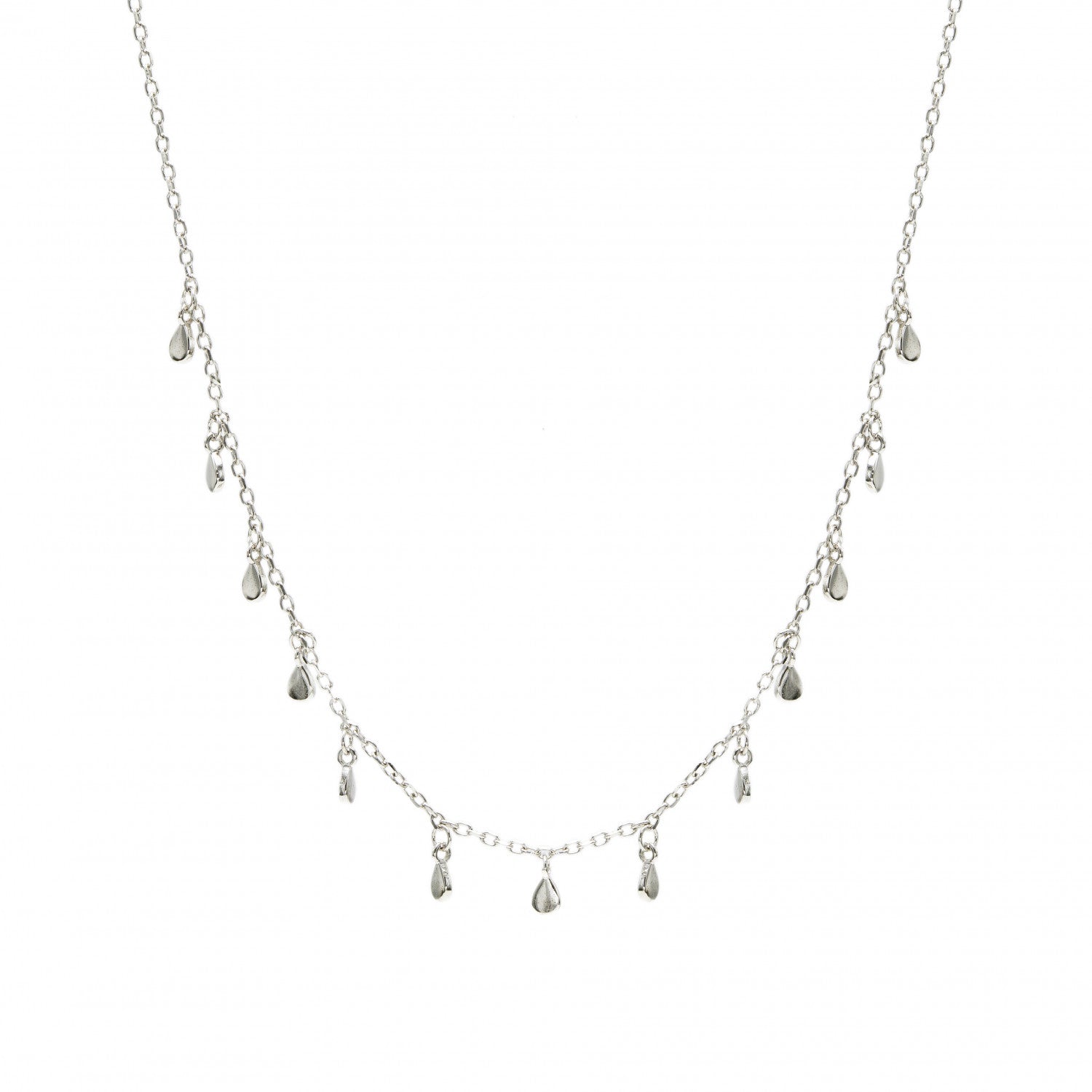 Collares con colgantes plata diseño mini lágrimas-LINEARGENT