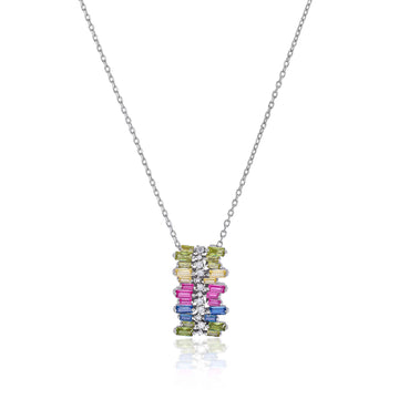 Collares con piedras con diseño de gemas multicolores