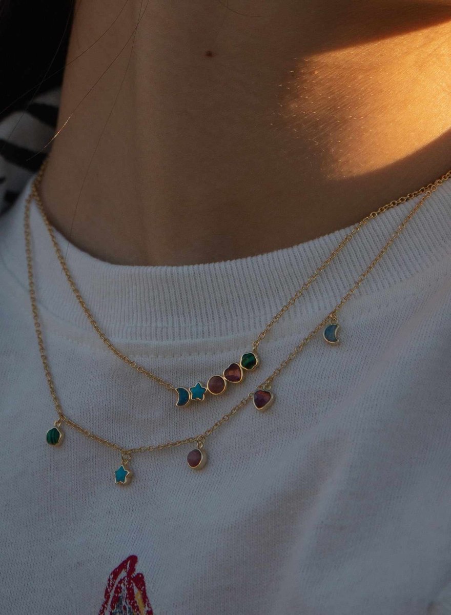 Collares con piedras de colores diseño multi motivo-LINEARGENT