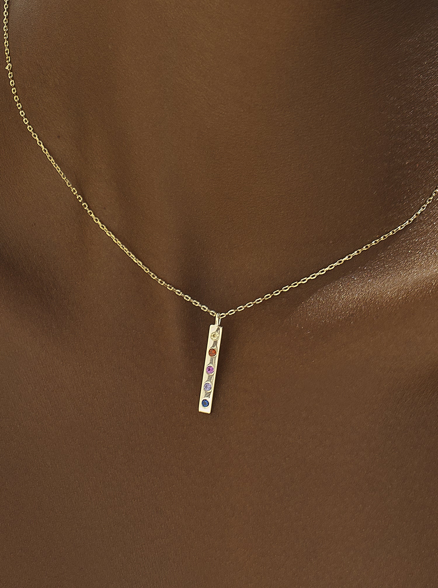 Collares con piedras de plata diseño gemas multicolor-LINEARGENT