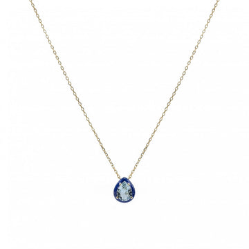 Collares con piedras diseño de gota con esmalte azul
