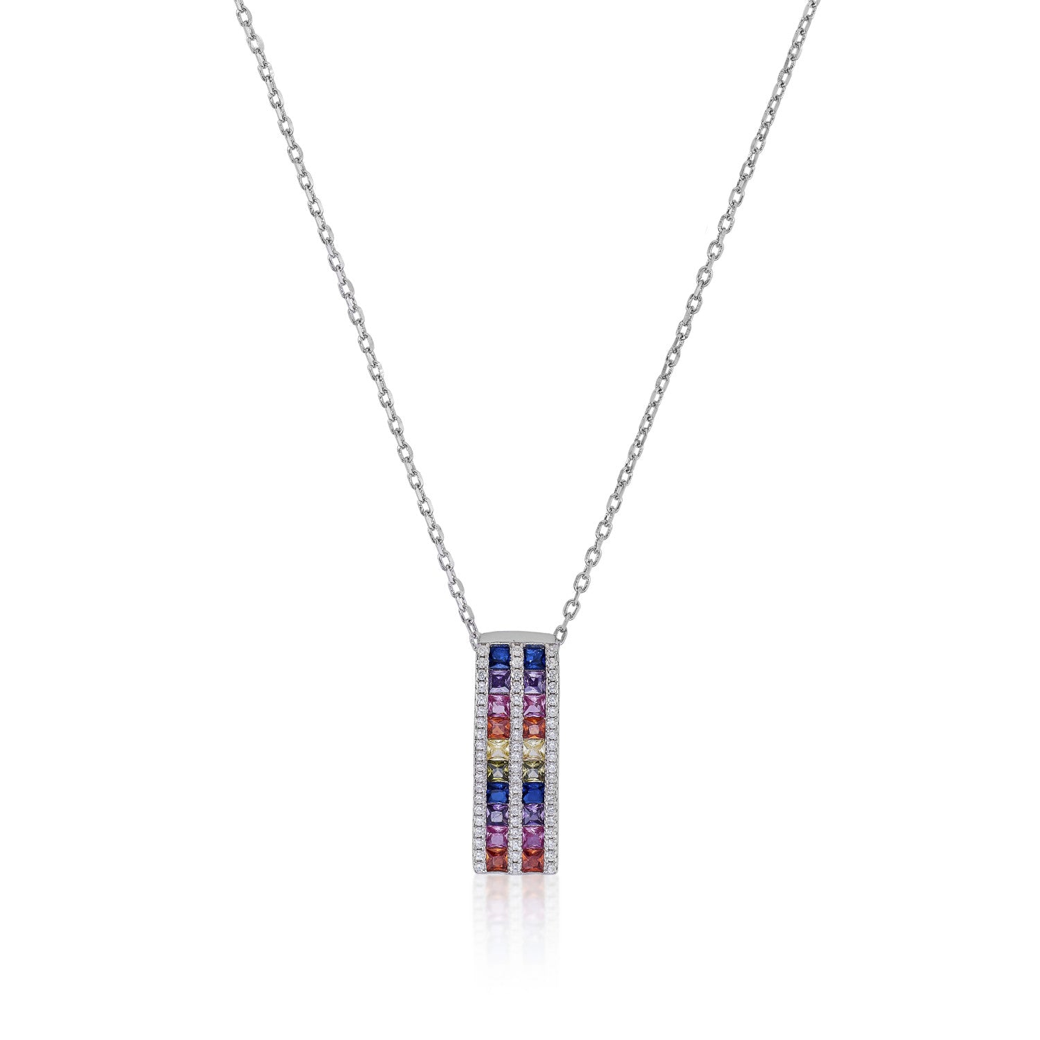 Collares con piedras diseño doble raíl multicolor