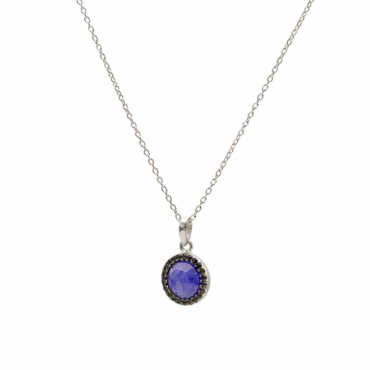 Collares con piedras en plata diseño de cianita azul-LINEARGENT