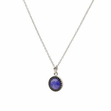 Collares con piedras en plata diseño de cianita azul