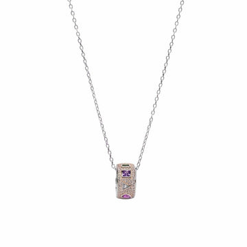 Collares con piedras en plata pequeños diseño circular geométrico