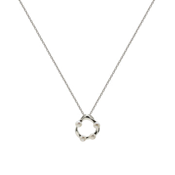 Collares originales de plata diseño irregular con mini perlas incrustadas