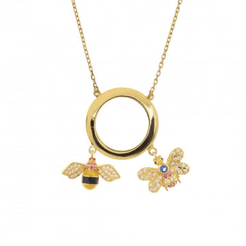 Collares plata originales baño en oro diseño insectos