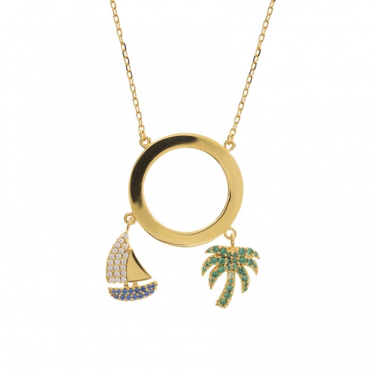 Collares plata originales baño en oro diseño marítimo-LINEARGENT