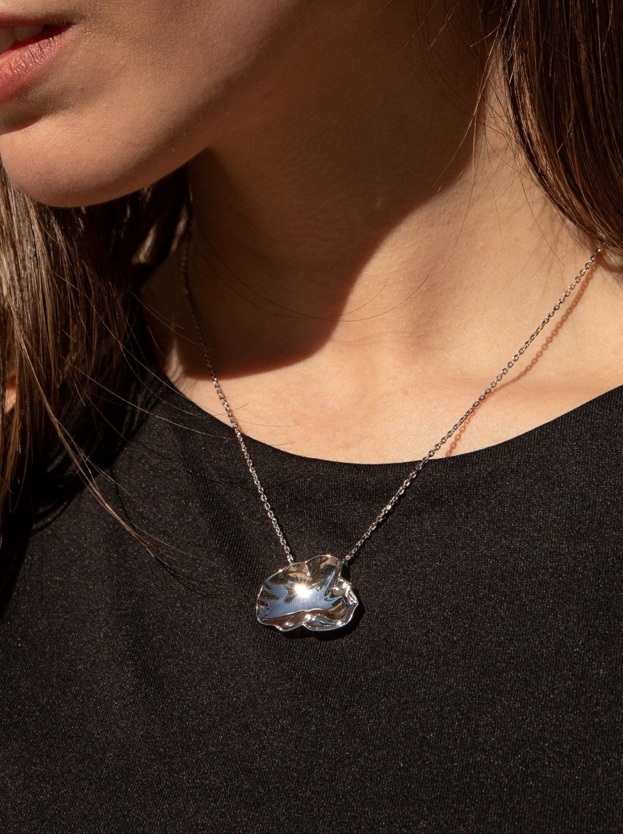 colliers argent originaux design circulaire convexe