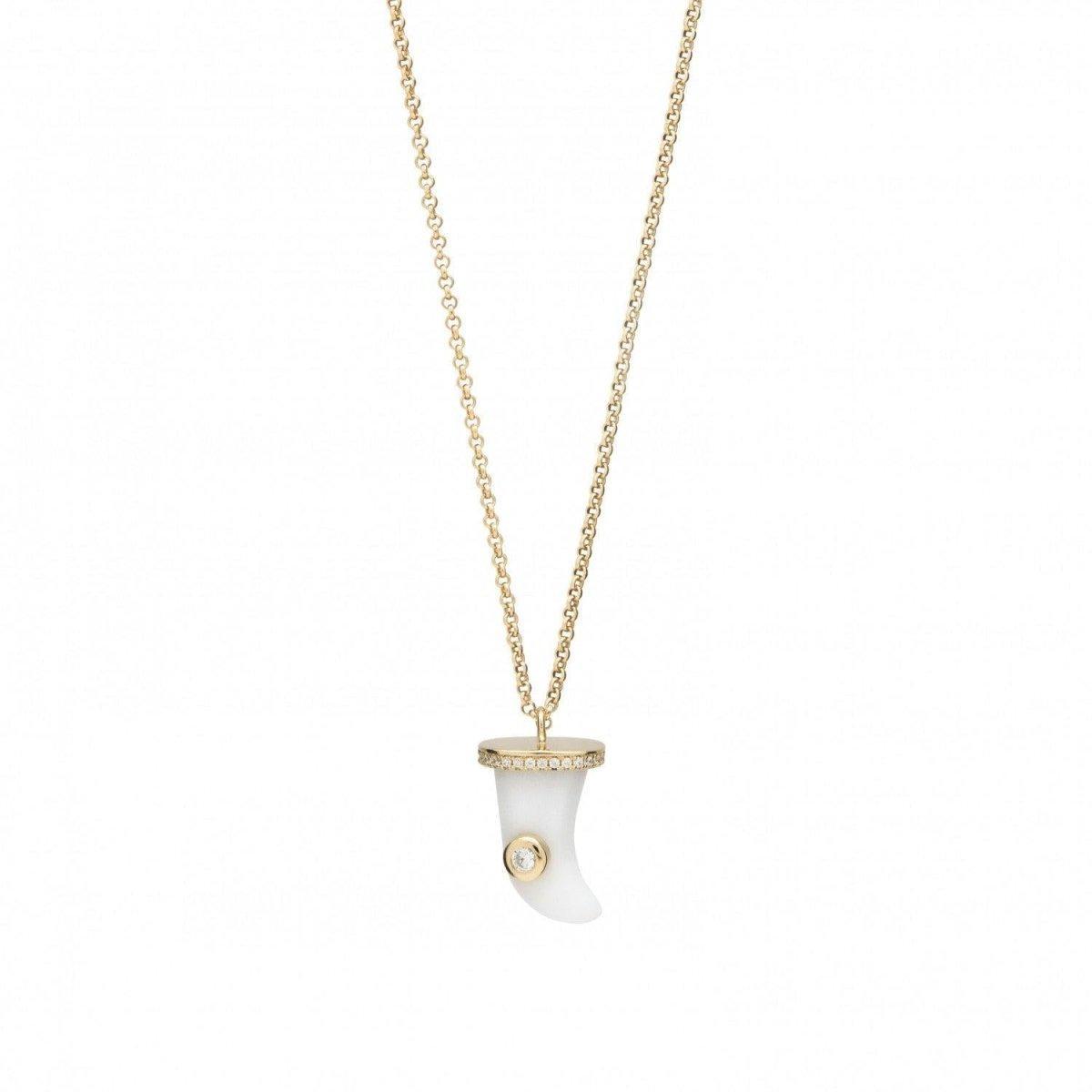 Collares plata originales diseño horn con circonita-LINEARGENT