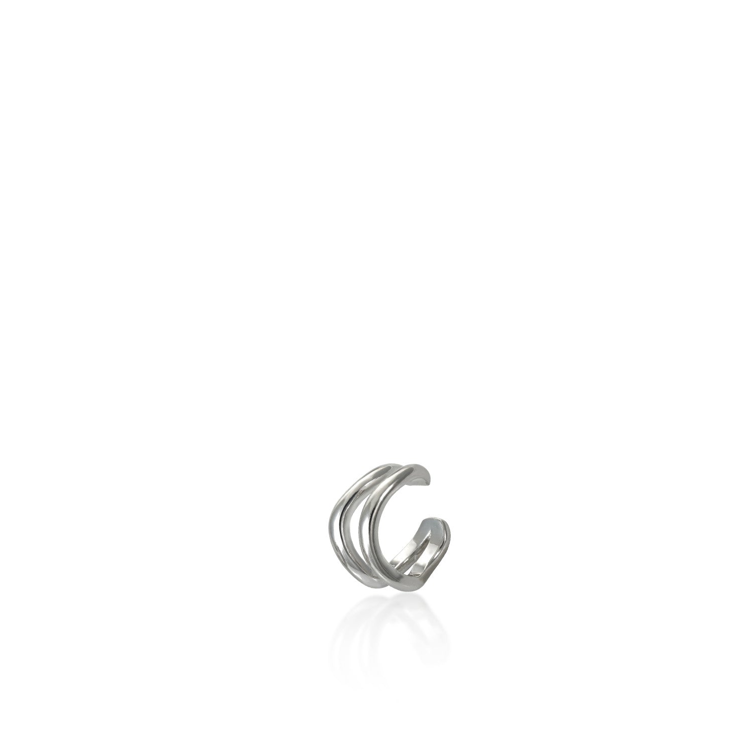 Ear cuff de plata formado por dos aros-LINEARGENT