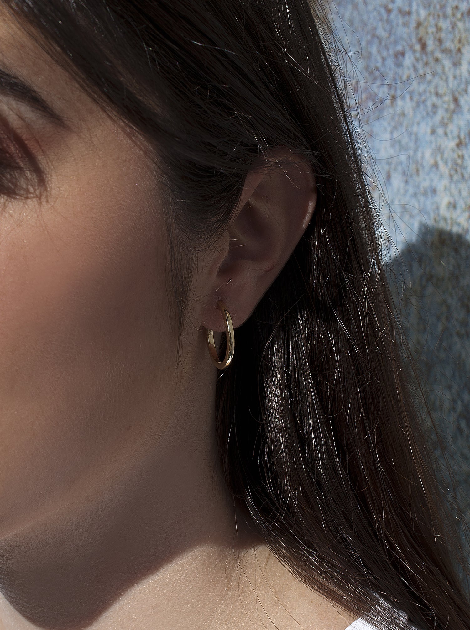 Pendientes aro de plata bañada en oro diseño ovalado
