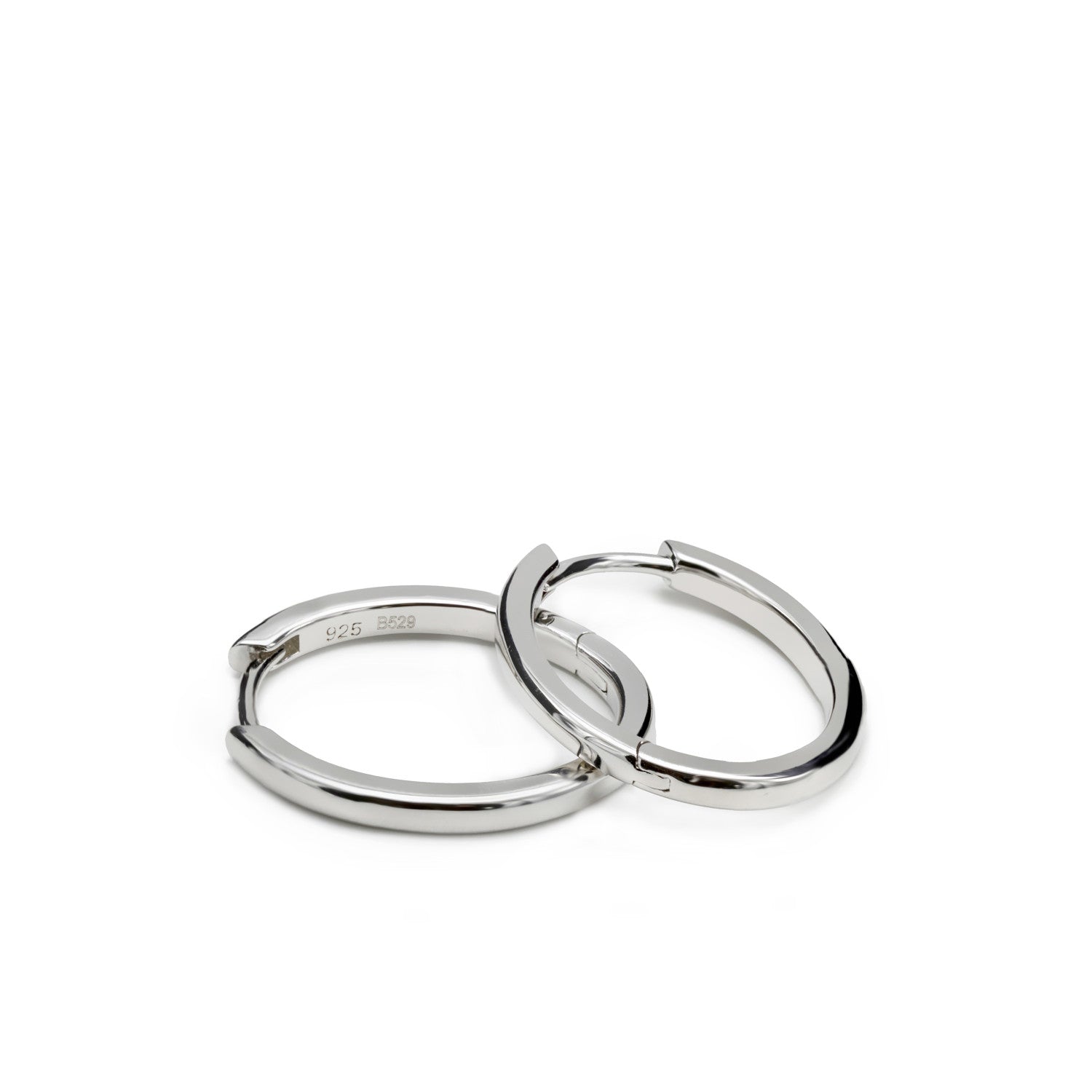 Pendientes aro de plata con diseño ovalado-LINEARGENT