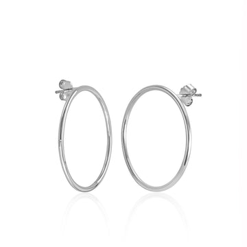 Pendientes aro de plata diseño circular