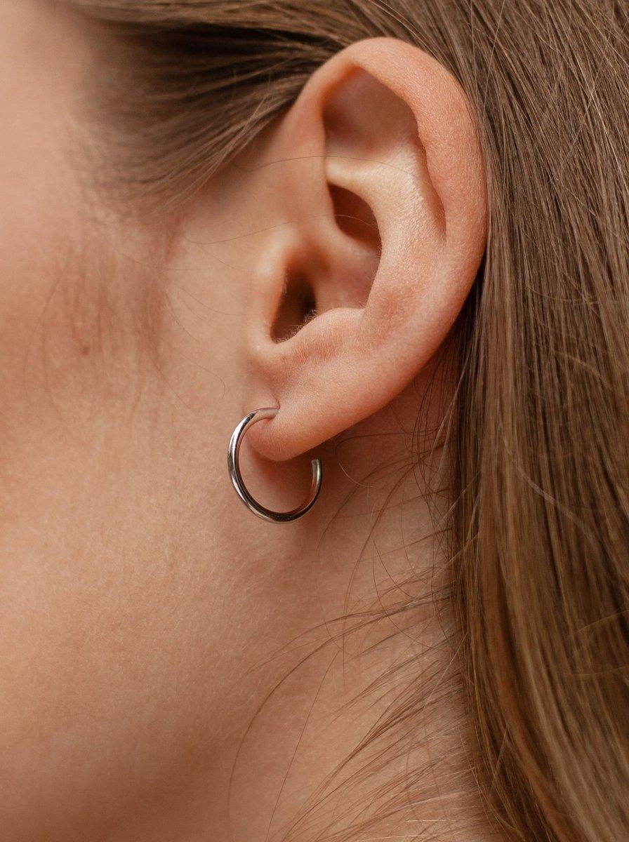 Pendientes aro de plata pequeños muy finos y elegantes-LINEARGENT