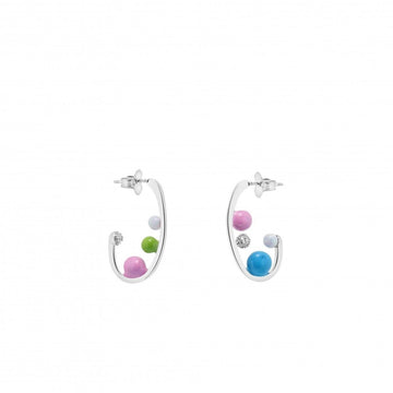 Pendientes aro originales detalle de esmalte y circonita