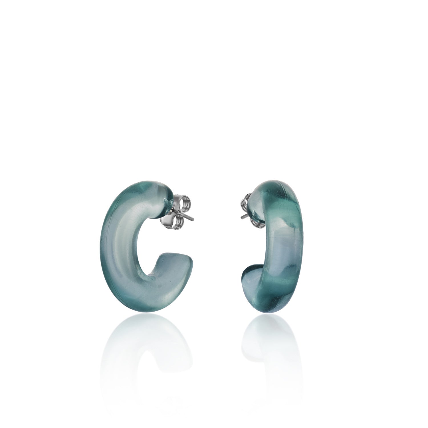 Pendientes aro originales en tono azul-LINEARGENT