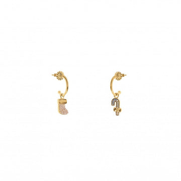 Pendientes aros con colgantes con charms de motivos navideños