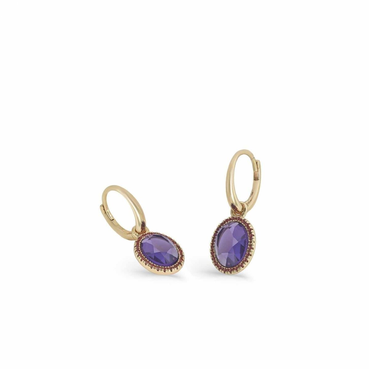 Boucles d'oreilles créoles avec pendentifs design LINEARGENTcirculaire tonalité LINEARGENT