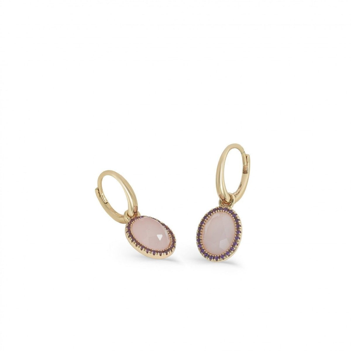 Boucles d'oreilles créoles avec pendentifs design LINEARGENT