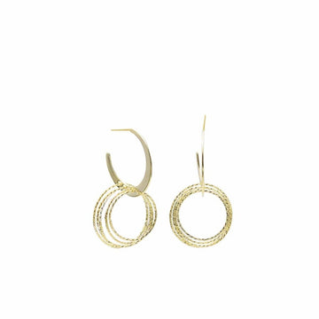 Pendientes aros con colgantes motivo múltiples anillas