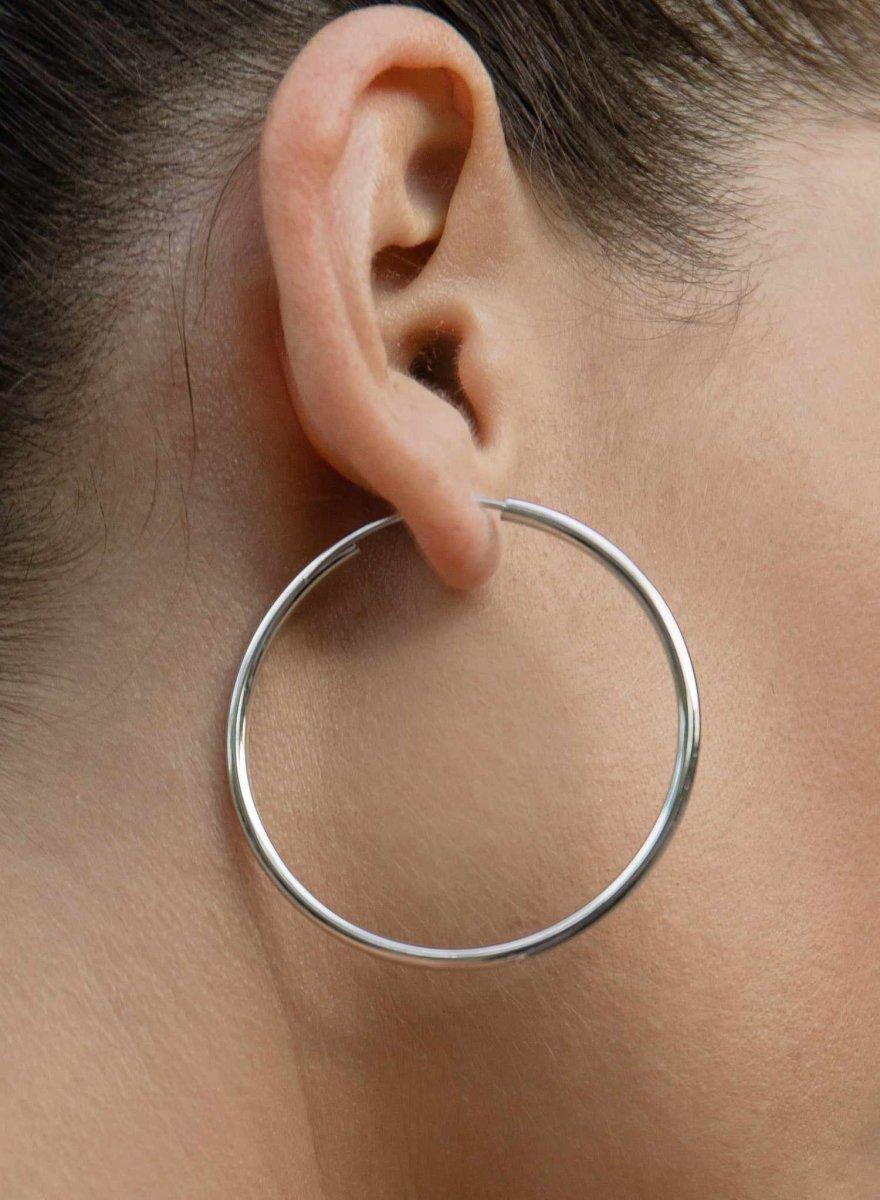 earrings hoops Large design thick with concealed LINEARGENT