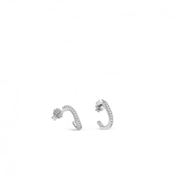 Pendientes aros muy pequeños diseño curvilíneo con circonitas