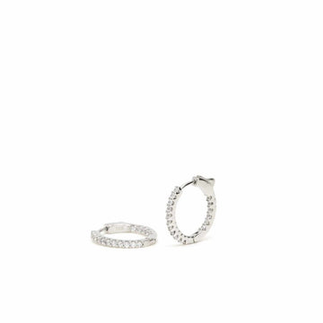 Pendientes aros pequeños diseño doble carril de circonitas