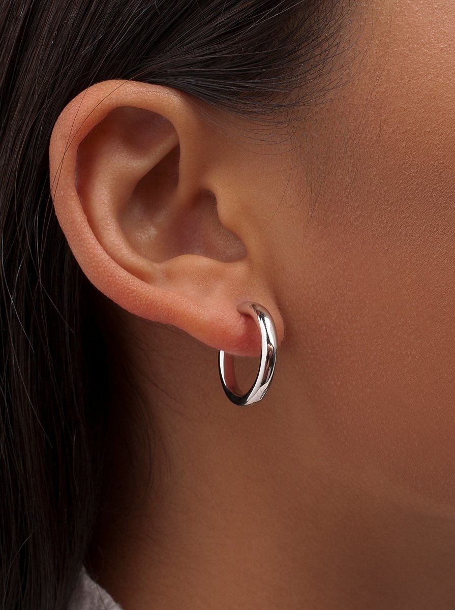 Pendientes aros pequeños diseño grueso clásicos y elegantes-LINEARGENT