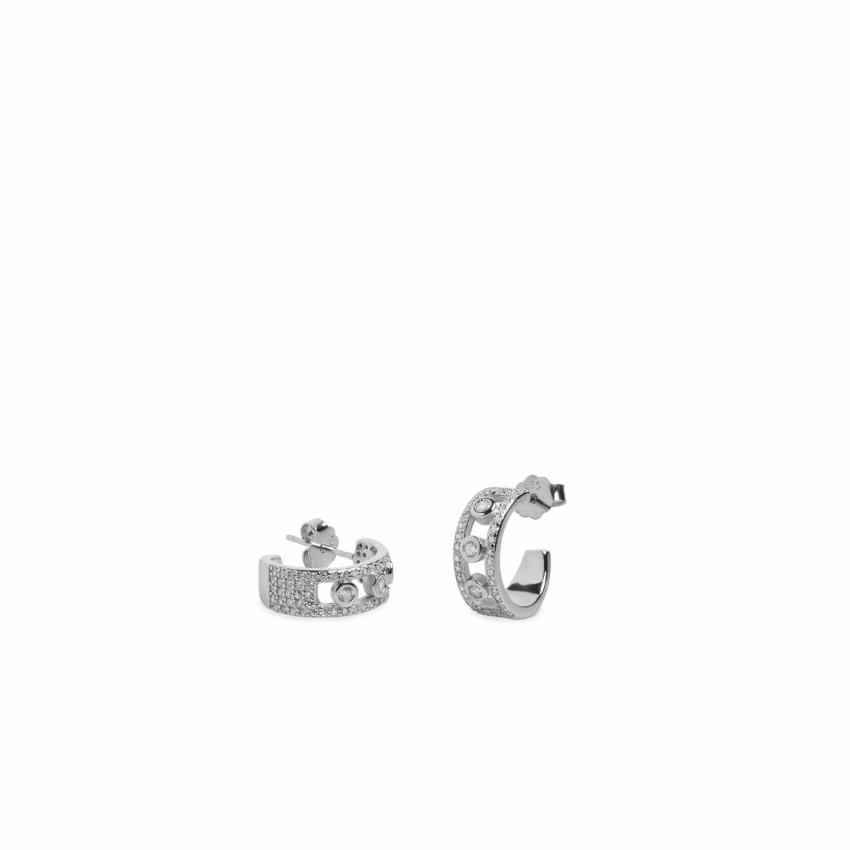 Pendientes aros pequeños diseño grueso semi abiertos-LINEARGENT