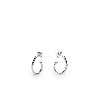 Pendientes aros pequeños diseño semiabierto redondo y plata lisa
