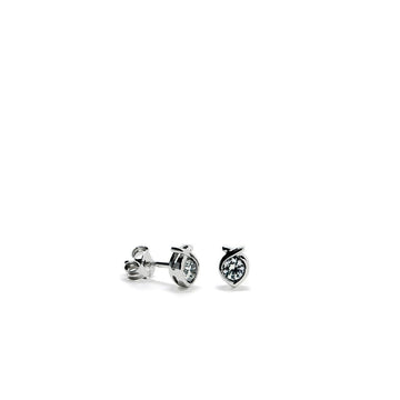 Pendientes brillantes pequeños diseño oval con circonita