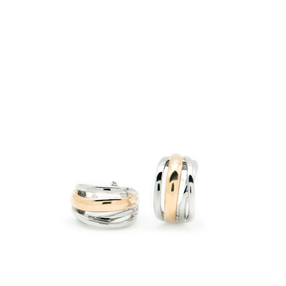Pendientes cierre omega diseño de tres carriles bicolores-LINEARGENT