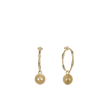 Pendientes con colgantes de plata estilo aro diseño ojo