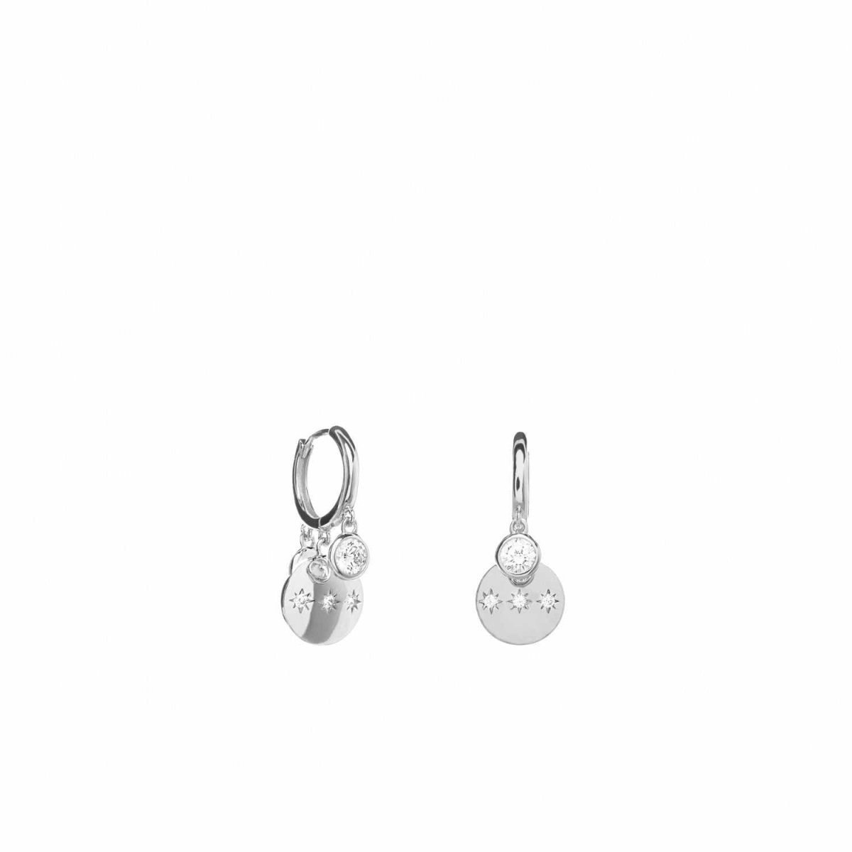 Pendientes con colgantes en plata diseño triple destello-LINEARGENT