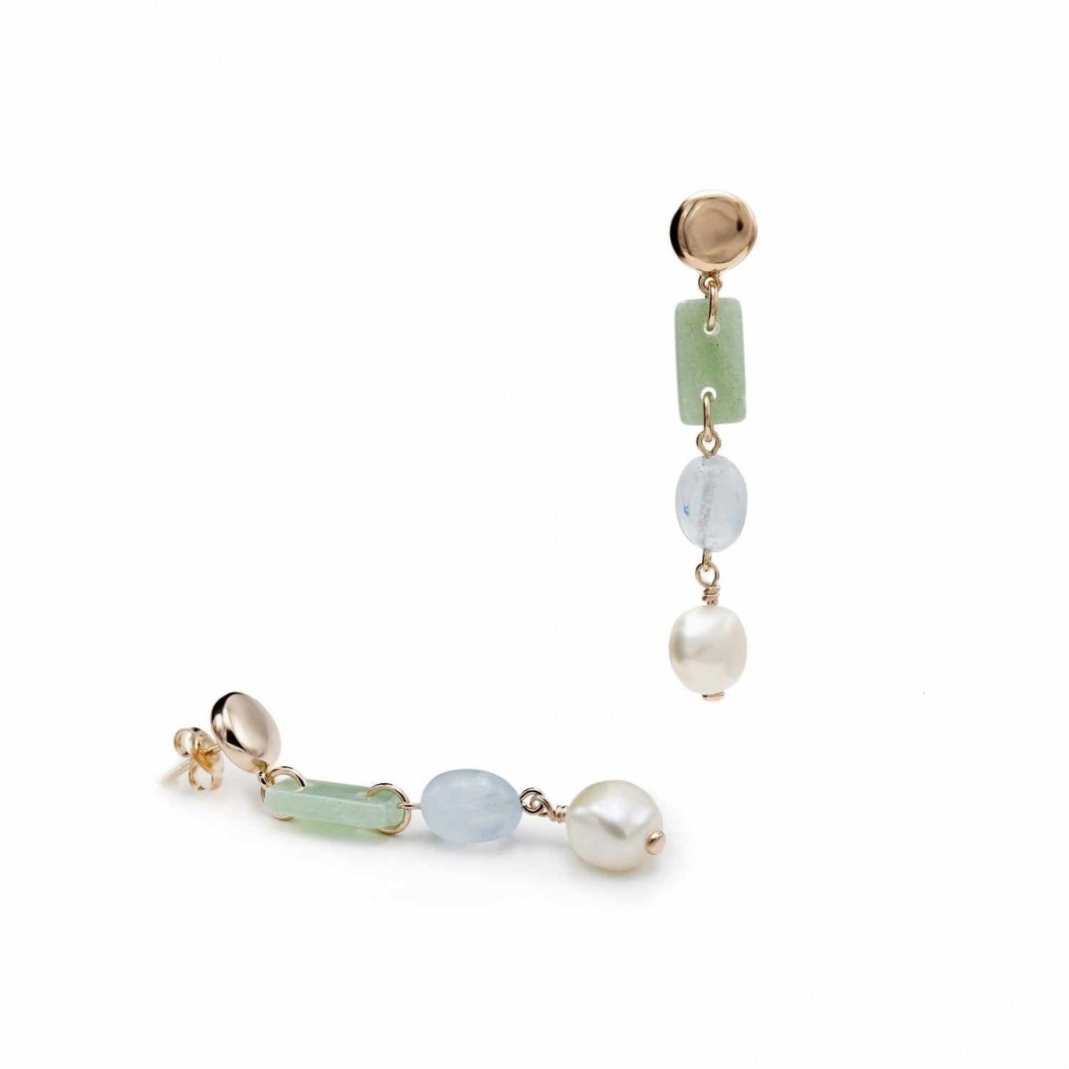 Pendientes de piedra natural diseño colgante de perla final-LINEARGENT