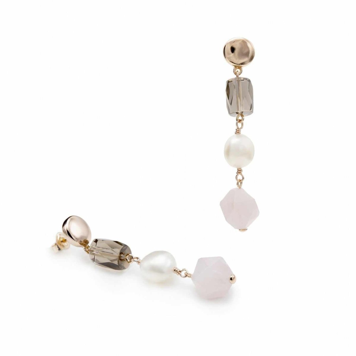 Pendientes de piedra natural diseño de perla colgante-LINEARGENT