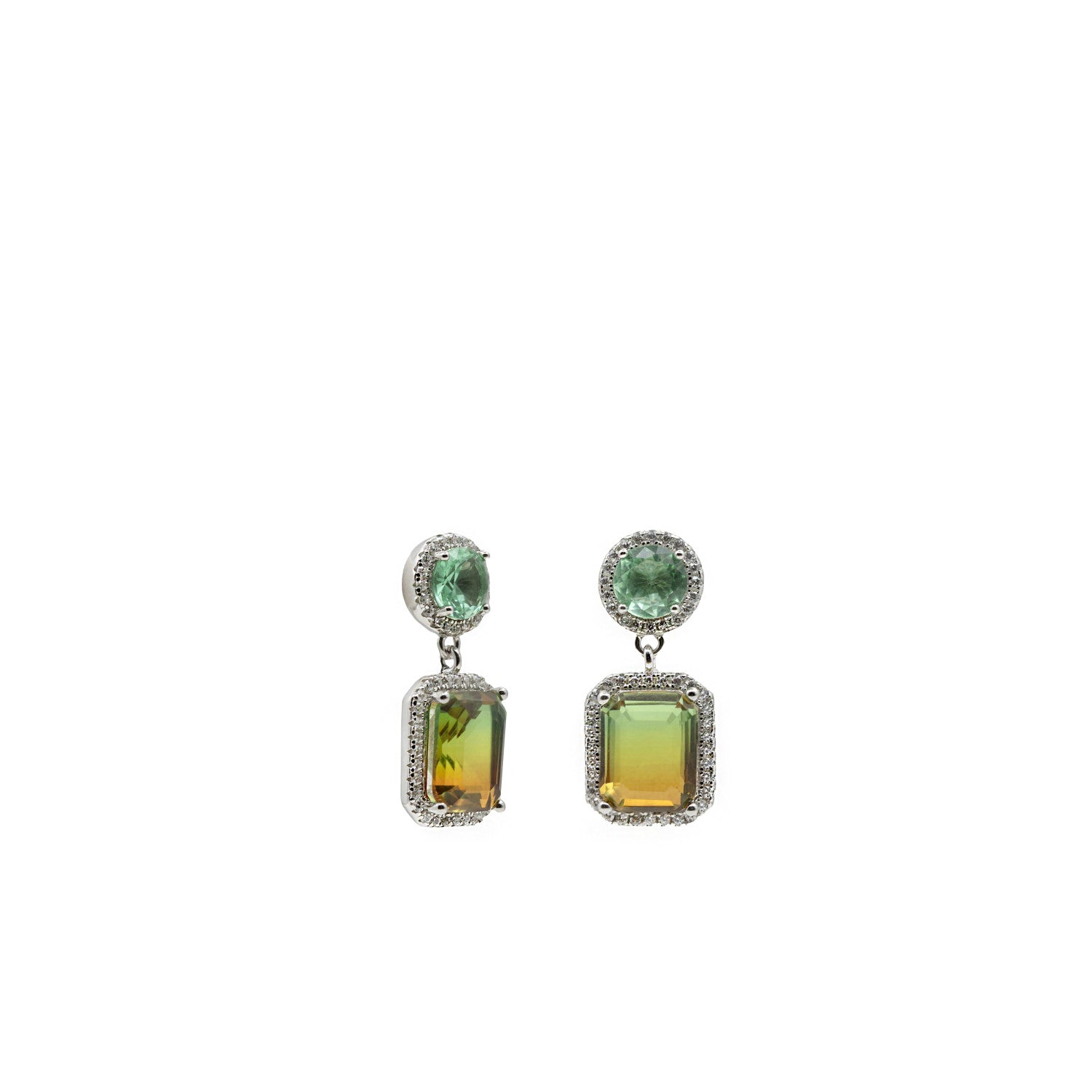 Pendientes de piedras de colores en aventurina y naranja-LINEARGENT