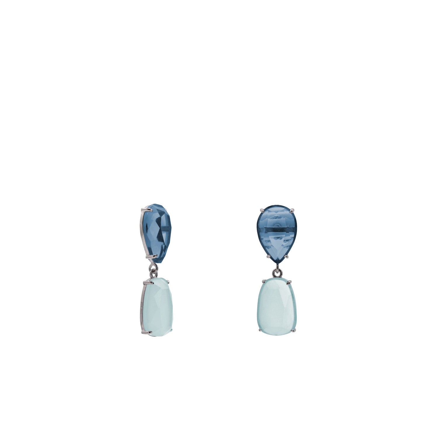 Pendientes de piedras de colores en tono azul lechoso-LINEARGENT