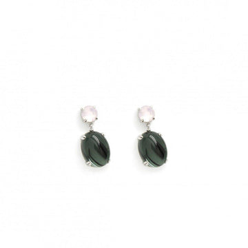 Pendientes de piedras de colores verdes diseño cabouchón