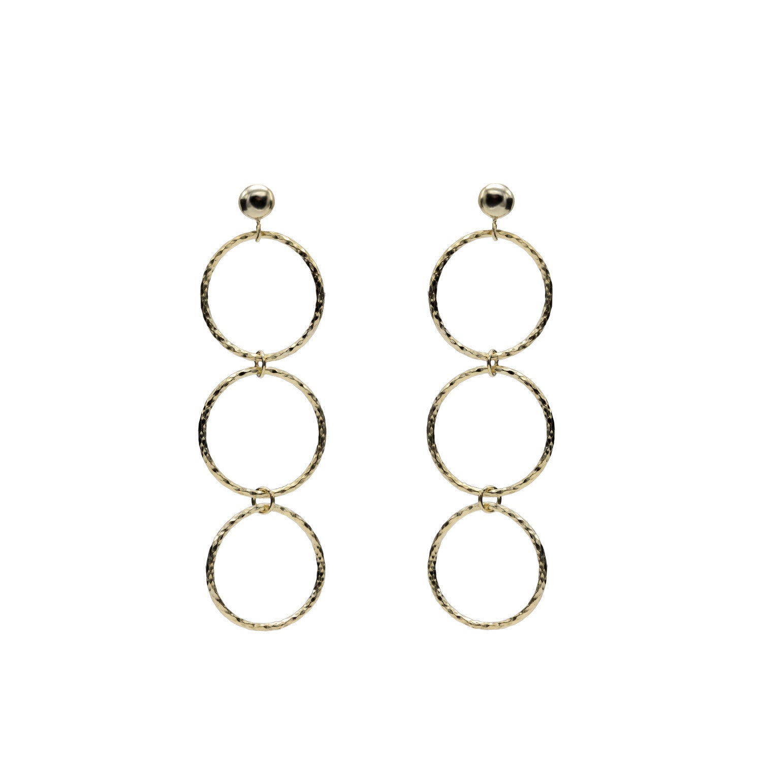 Pendientes largos de plata bañada en oro diseño aros-LINEARGENT