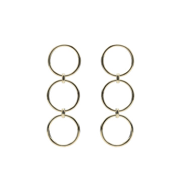 Pendientes largos de plata bañada en oro estilo boho