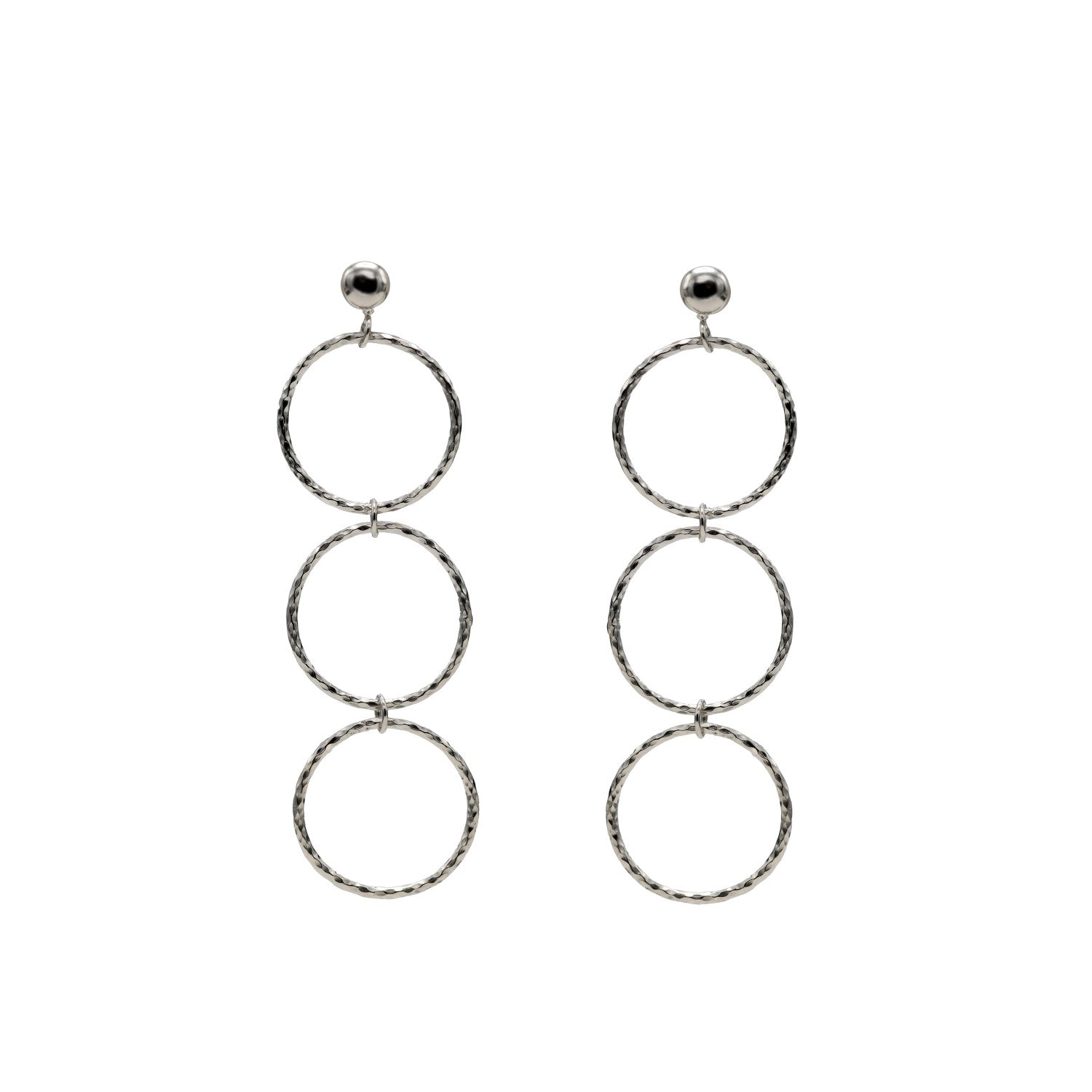 Pendientes largos de plata diseño aros boho-LINEARGENT